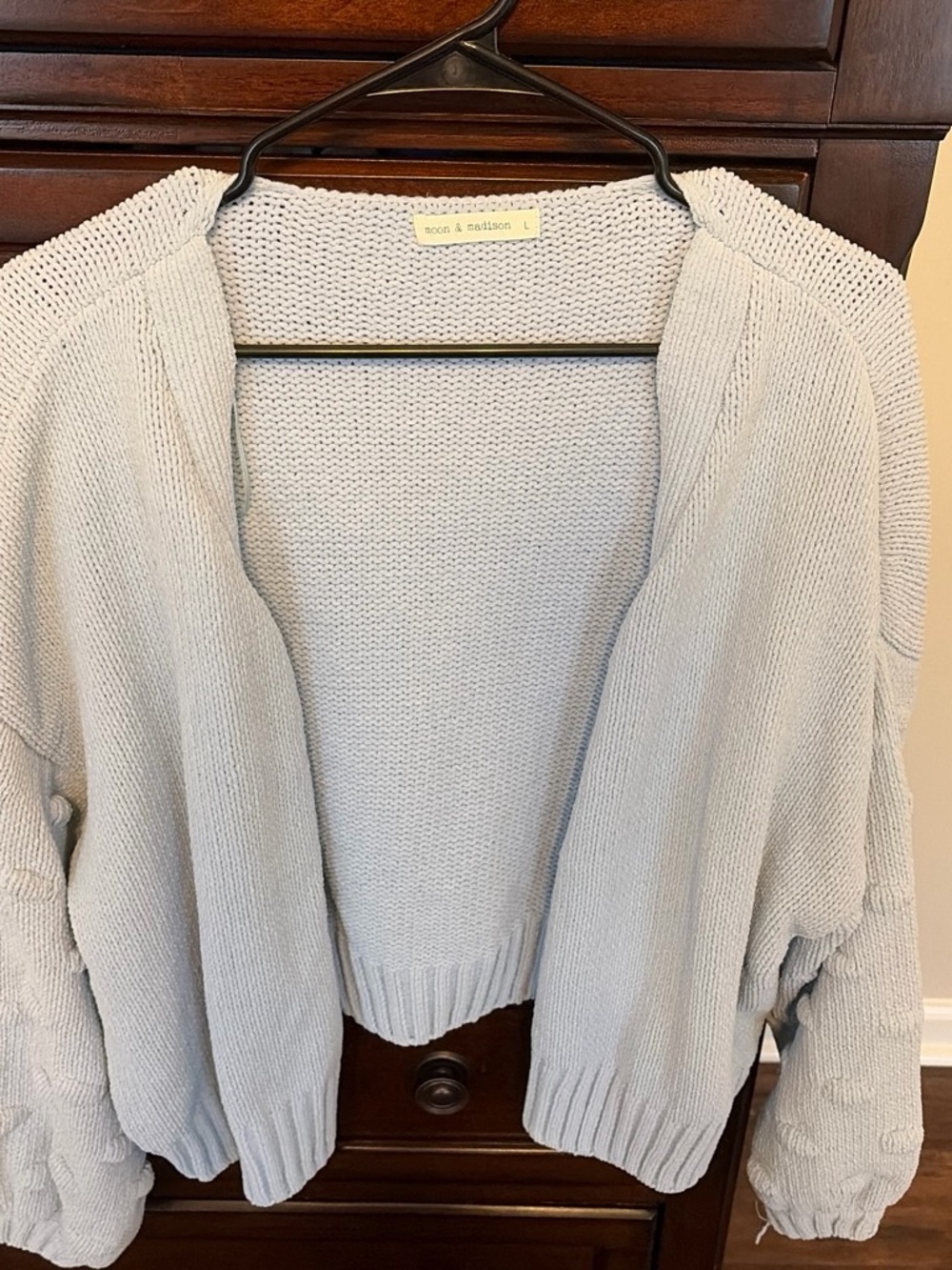 Light blue Open Knit Women’s Cardigan Sweater